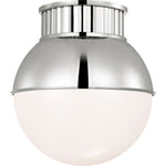 Polished Nickel with Polished Nickel Hood and White Glass