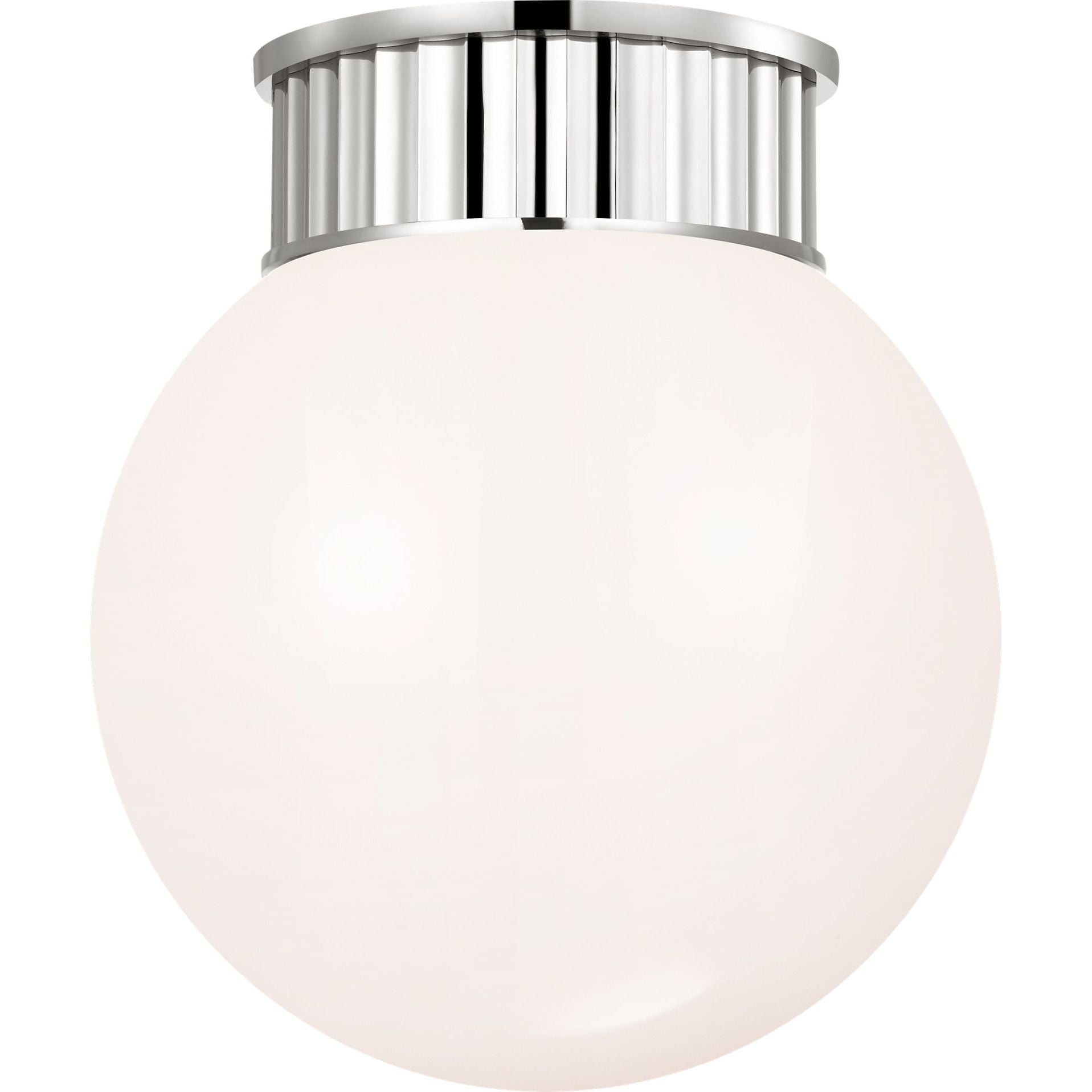 Polished Nickel with White Glass