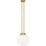 Natural Brass with White Glass