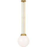 Natural Brass with White Glass