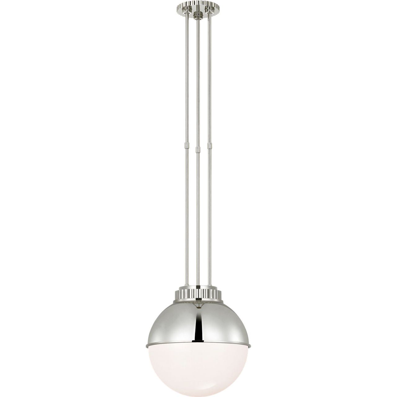 Polished Nickel with Polished Nickel Hood and White Glass | shipping 02/26/2027