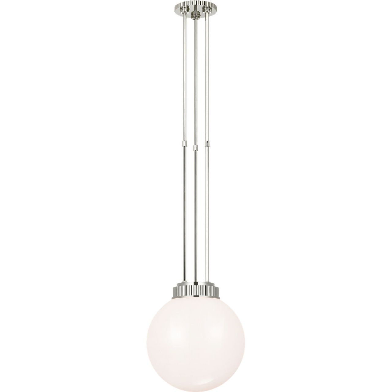 Polished Nickel with White Glass