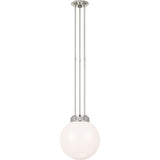 Polished Nickel with White Glass
