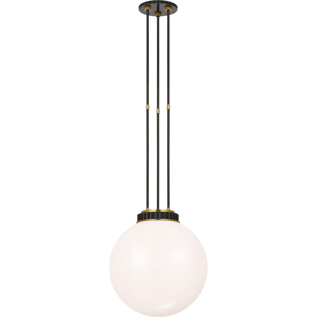Bronze and Natural Brass with White Glass