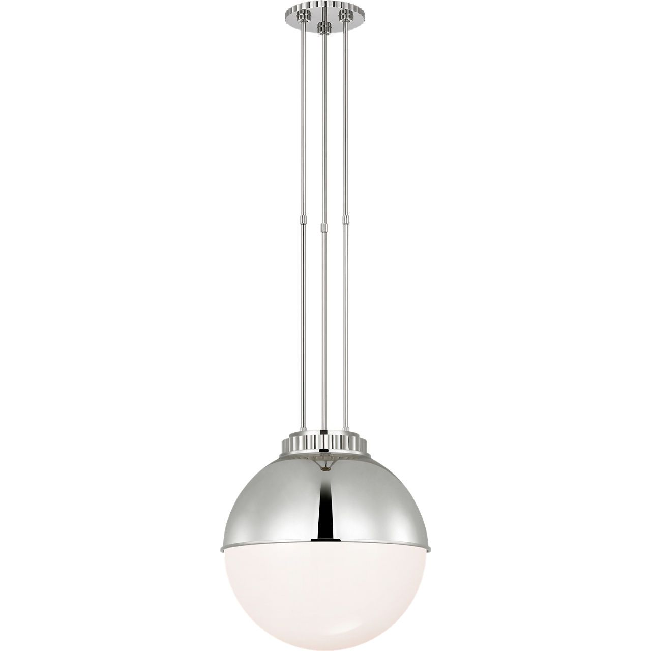 Polished Nickel with Polished Nickel Hood and White Glass | shipping 09/26/2026