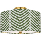 Hand-Rubbed Antique Brass with Schumacher Verde La Jolla Shade | shipping 10/17/2026