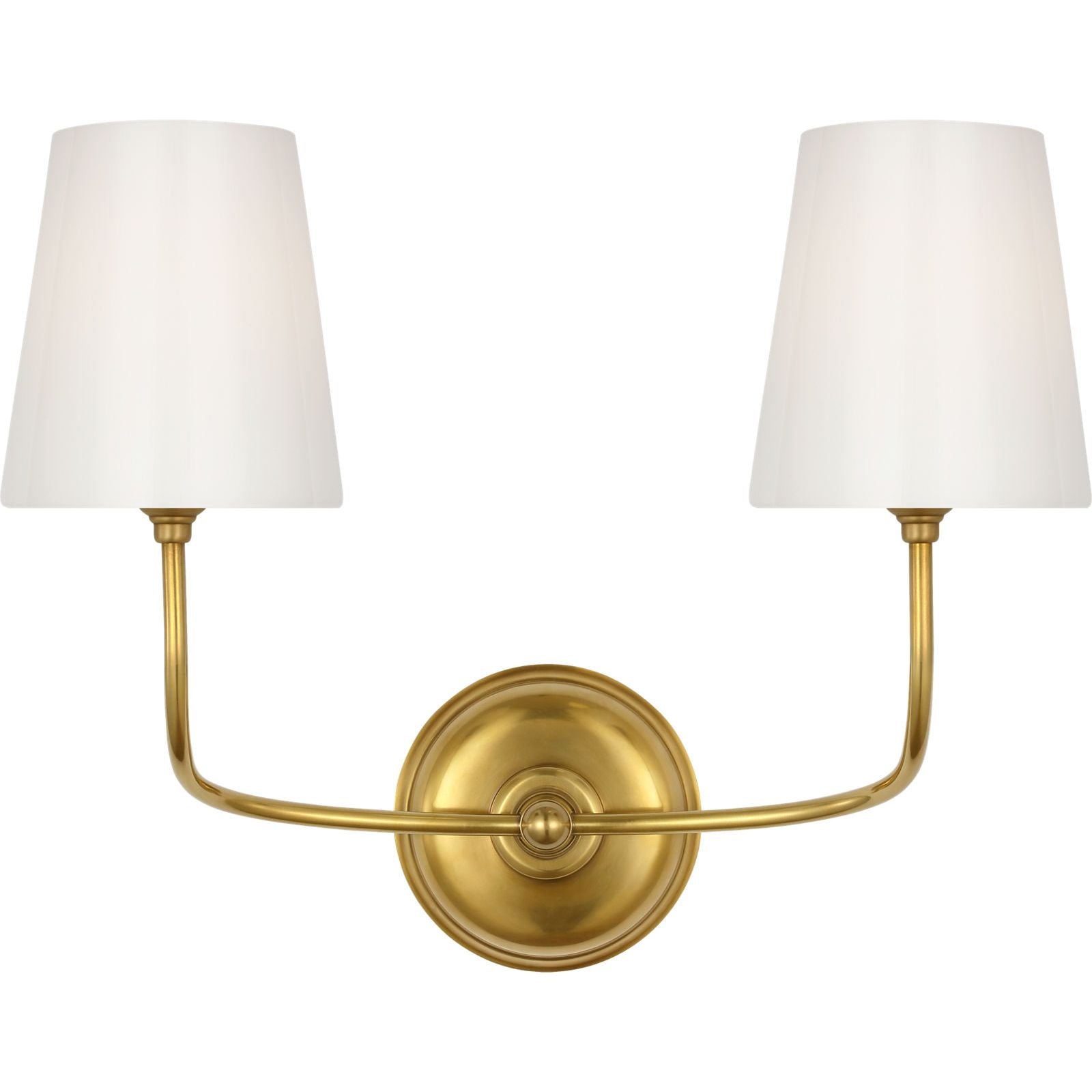 Hand-Rubbed Antique Brass with White Glass