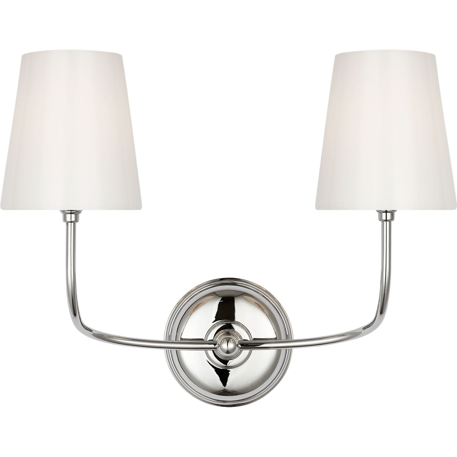 Polished Nickel with White Glass