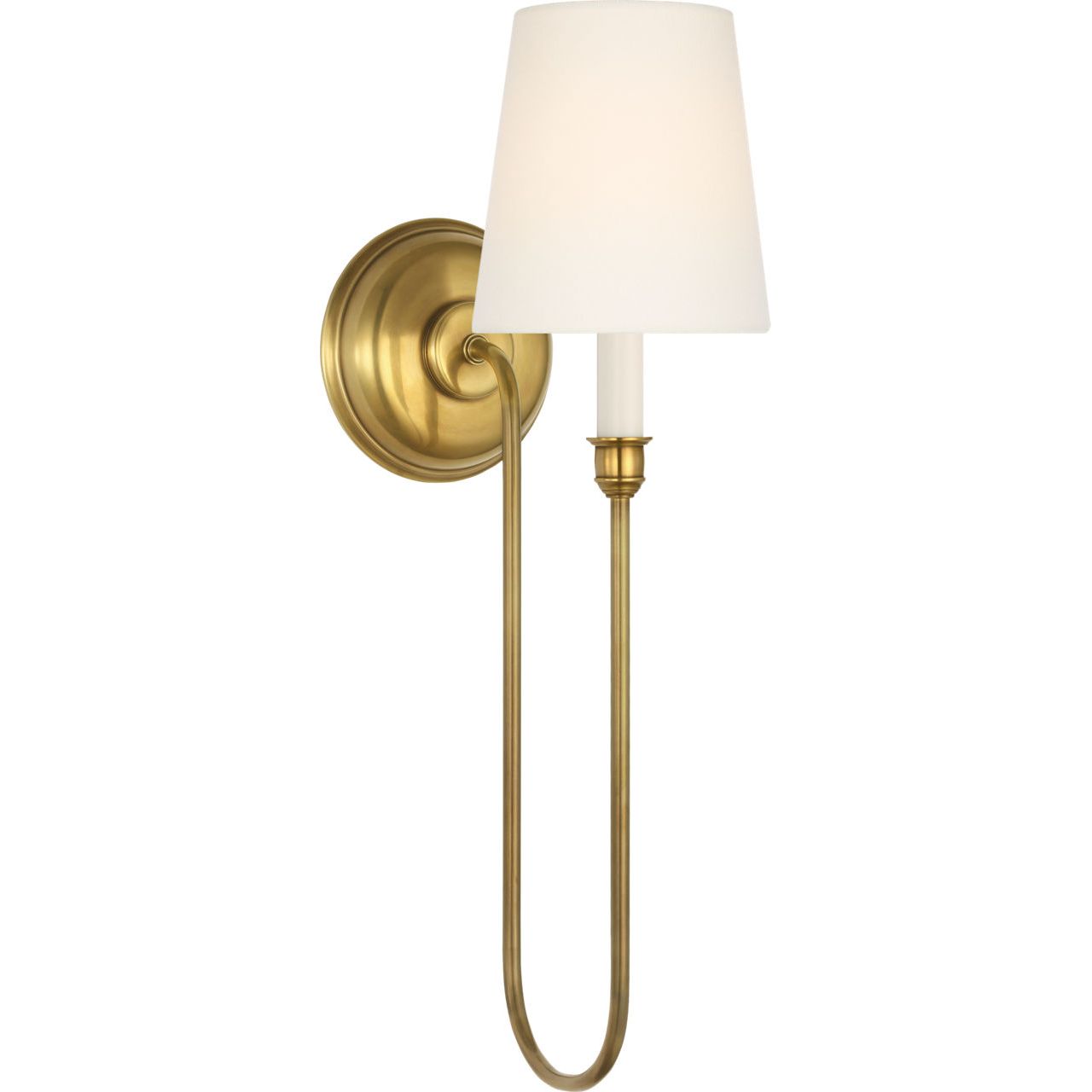 Hand-Rubbed Antique Brass with Linen Shade | shipping 01/09/2027