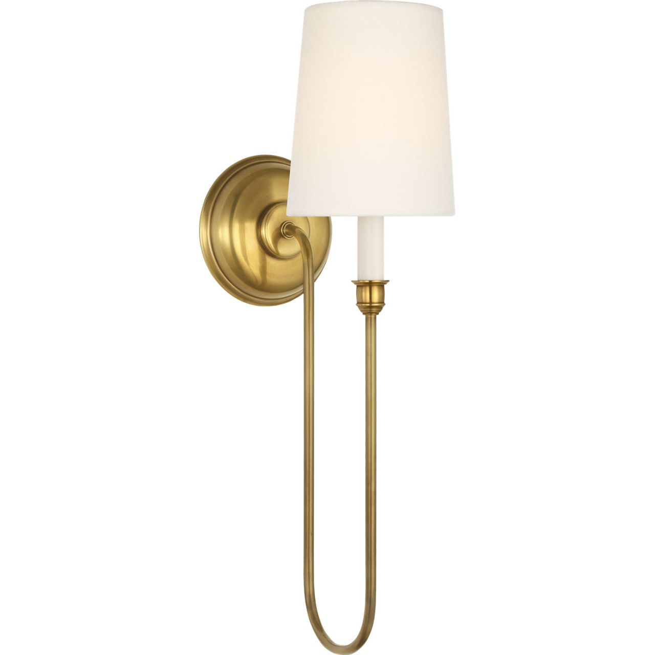 Hand-Rubbed Antique Brass with Linen Shade