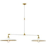 Hand-Rubbed Antique Brass and Plaster White with Plaster White Shade