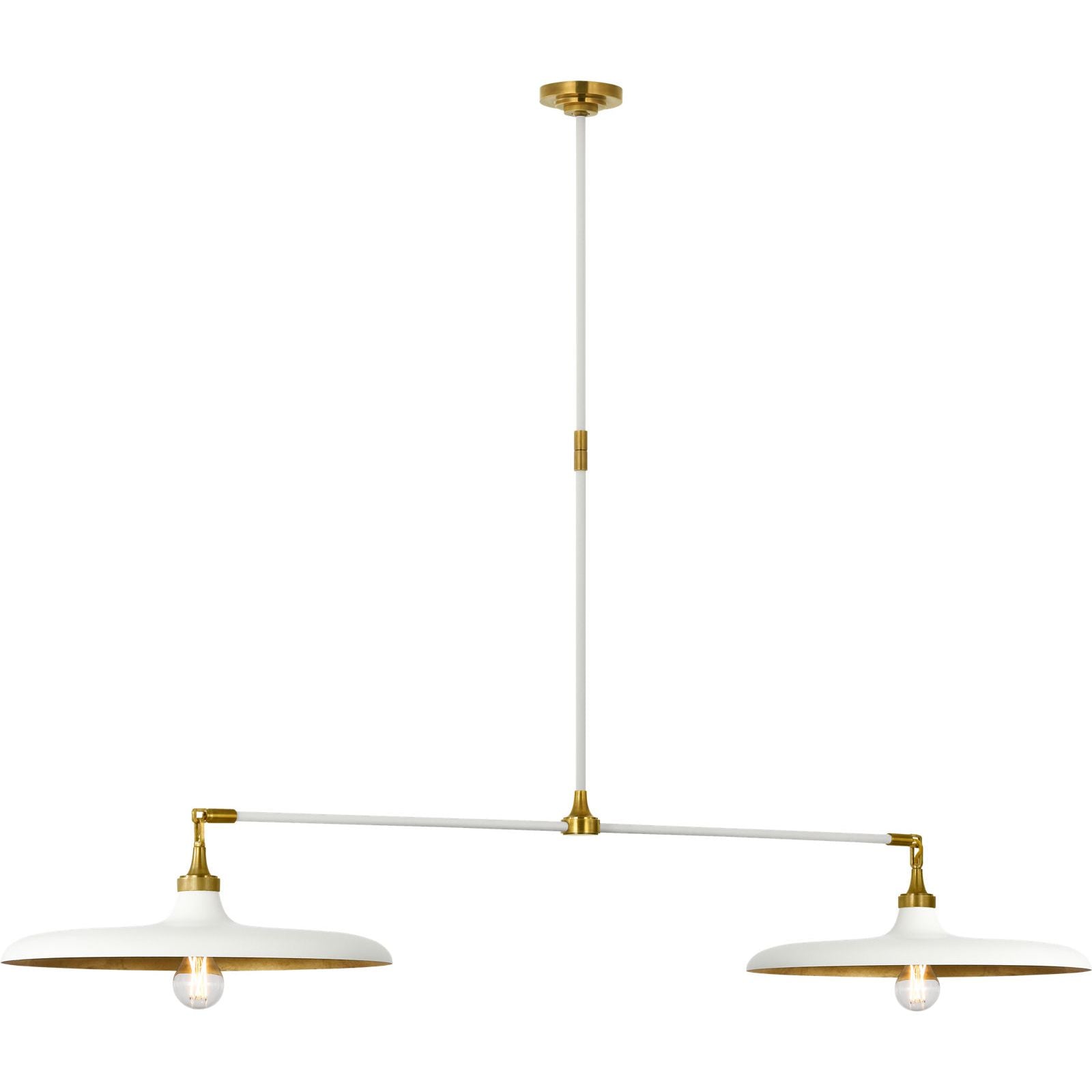 Hand-Rubbed Antique Brass and Plaster White with Plaster White Shade
