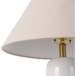 Featuring Vespa Table Lamp by Surya at Amethyst Home. A pretty matte white base with a creamy linen shade -- the Vespa lamp is sweet and subtle.  And the top little brass knob is precious!
Overall Dimensions: 26"H x 18"W x 18"D
Switch Type: On/OffNumber of bulbs: 1E-26/60 WUL CUL Certified.  Amethyst Home provides interior design, new home construction design consulting, vintage area rugs, and lighting in the Charlotte metro area.