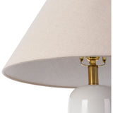 Featuring Vespa Table Lamp by Surya at Amethyst Home. A pretty matte white base with a creamy linen shade -- the Vespa lamp is sweet and subtle.  And the top little brass knob is precious!
Overall Dimensions: 26"H x 18"W x 18"D
Switch Type: On/OffNumber of bulbs: 1E-26/60 WUL CUL Certified.  Amethyst Home provides interior design, new home construction design consulting, vintage area rugs, and lighting in the Charlotte metro area.