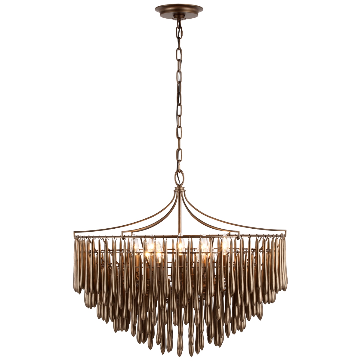 Vacarro Medium Chandelier Antique Bronze Leaf | ready to ship!