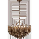 Featuring Vacarro Medium Chandelier Antique Bronze Leaf by Visual Comfort at Amethyst Home. The Vacarro by Julie Neill transforms classic basket chandeliers into a new and unique design statement. Hanging from the basket frame are sculptural, elongated plaster teardrops that create an unexpected texture while light emanates from within the basket. Available in all white or with a met. Amethyst Home provides interior design, new construction, custom furniture, and area rugs in the Austin metro area