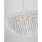 Featuring Vacarro Medium Chandelier Plaster White by Visual Comfort at Amethyst Home. The Vacarro by Julie Neill transforms classic basket chandeliers into a new and unique design statement. Hanging from the basket frame are sculptural, elongated plaster teardrops that create an unexpected texture while light emanates from within the basket. Available in all white or with a metal. Amethyst Home provides interior design, new construction, custom furniture, and area rugs in the Des Moines metro area