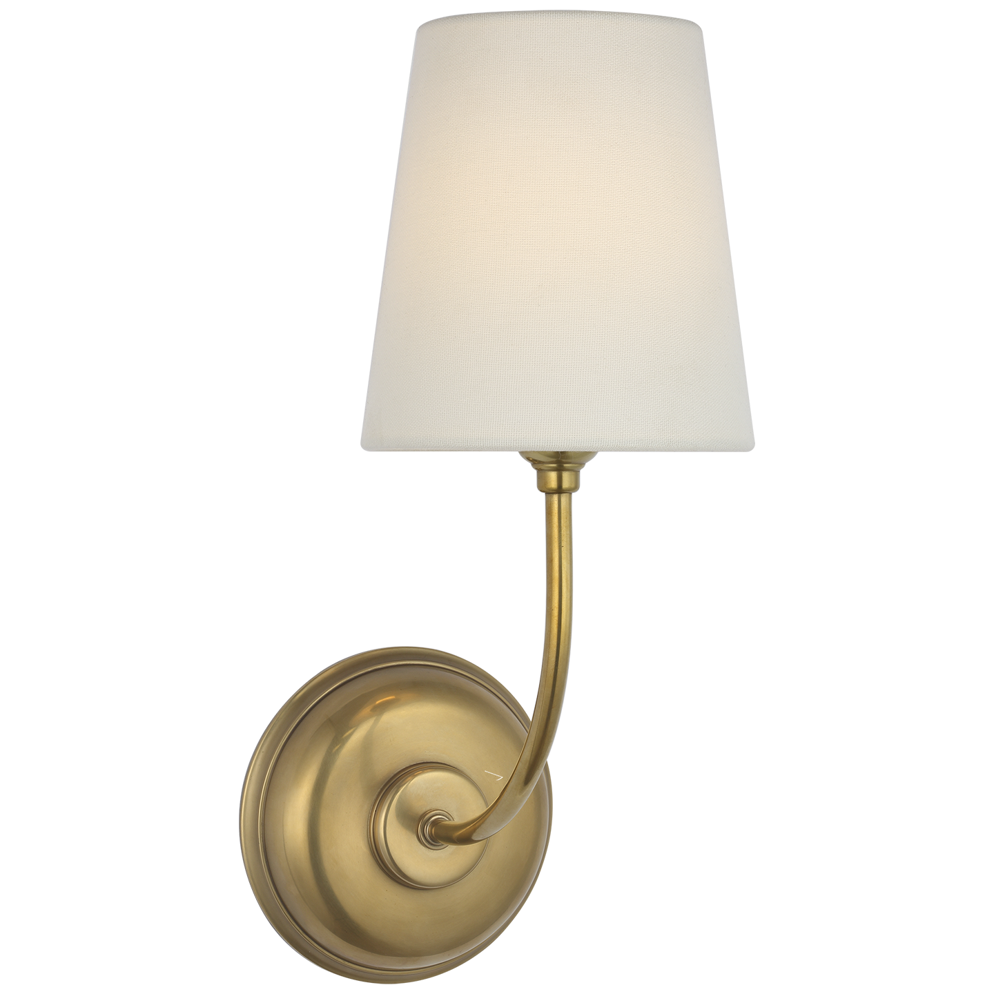 Featuring Vendome 16" Cordless Single Sconce Hand-Rubbed Antique Brass by Visual Comfort at Amethyst Home. Vendome 16" Cordless Single Sconce in Hand-Rubbed Antique Brass with Linen Shade
Overall Dimensions: 5.5" L x 5.5" W x 14.25" HWeight : 3 lbs.. Amethyst Home provides interior design, new construction, custom furniture, and area rugs in the Newport Beach metro area