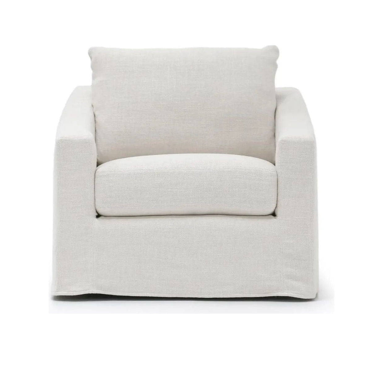 Duke Swivel Club Chair By Verellen in White Slipcover