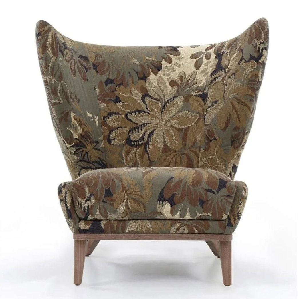 Gemma Armless Club Wing Chair by Verellen in Earthy Floral