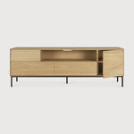 Featuring Whitebird Oak Tv Cupboard by Ethnicraft at Amethyst Home. For our Whitebird collection, designer Alain van Havre brings together opposing elements, combining soft round legs and eye-catching graphic lines into light and airy designs.Weight : 183 lbDimensions: 71 in L x 18 in D x 24.5 in HAnti-tipping mechanism : YesCollection : WhitebirdFinish : VarnishedMain Material : OakM. Amethyst Home provides interior design, new construction, custom furniture, and area rugs in the Tampa metro area