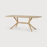 Featuring X Oak Rectangular Dining Table by Ethnicraft at Amethyst Home. Complex in its simplicity. The X table’s sturdy, yet intricate, construction is a true work of art and a credit to the most advanced woodworking techniques. With a seamless structural interplay between the unique shape of the legs and the soft lines of the tabletop, guests will enjoy the most comfortable seat. Amethyst Home provides interior design, new construction, custom furniture, and area rugs in the Calabasas metro area