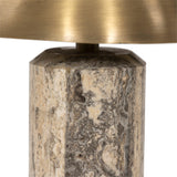 Zana Cordless Table Lamp - Aged Antique Brass Iron - Grey Stripe Travertine | shipping 10/15/2026