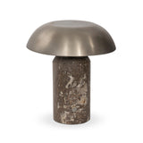 Zana Cordless Table Lamp - Antique Nickel - Charcoal Travertine | shipping 10/15/2026