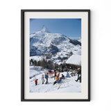 Zermatt Skiing by Slim Aarons - Black Maple