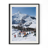 Zermatt Skiing by Slim Aarons - Black Maple