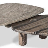 Zion Nesting Coffee Tables - Large Antique White Marble + Small Rocky Brown Marble - Antique White Marble | shipping 09/15/2026