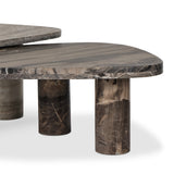 Zion Nesting Coffee Tables - Large Antique White Marble + Small Rocky Brown Marble - Antique White Marble | shipping 09/15/2026
