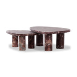 Zion Nesting Coffee Tables - Merlot Marble | shipping 10/10/2026