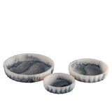 Curvy Edge Grey Bowl Set of 3