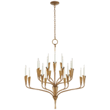 Featuring Aiden Large Chandelier by Visual Comfort at Amethyst Home. Effortlessly combining mid-century and medieval elements, Chapman & Myers' Aiden showcases hammered steel, manipulated with traditional hand-applied techniques to enhance its unexpected textures. The sculptural silhouettes boast details inspired by calla lilies that lend an organic touch t.  Amethyst Home provides interior design, new home construction design consulting, vintage area rugs, and lighting in the Monterey metro area.