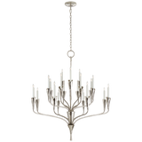 Featuring Aiden Large Chandelier by Visual Comfort at Amethyst Home. Effortlessly combining mid-century and medieval elements, Chapman & Myers' Aiden showcases hammered steel, manipulated with traditional hand-applied techniques to enhance its unexpected textures. The sculptural silhouettes boast details inspired by calla lilies that lend an organic touch .  Amethyst Home provides interior design, new home construction design consulting, vintage area rugs, and lighting in the San Diego metro area.