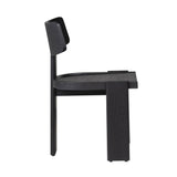 Featuring Arteaga Black Dining Chair by Dovetail at Amethyst Home. Experience a fresh perspective on modern and contemporary chair styles with our hand-crafted Arteaga Dining Chair, featuring a sculptural silhouette. Made of high-quality mindi wood in a captivating raven-black finish. It rests upon a distinctive three-legged base, making a bold statem.  Amethyst Home provides interior design, new home construction design consulting, vintage area rugs, and lighting in the Salt Lake City metro area.