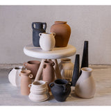 Paper Mache Vase Natural White Dia 8.46"