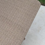 Strike a pose. Based off a vintage shape, all-weather wicker is subtly curved and set atop a minimal frame made of solid teak. A stylish statement piece and seating option for both indoors and out. Cover or store inside during inclement weather and when not in use.Overall Dimensions: 24.00"w x 80.50"d x 27.50"hWeight : 55. Amethyst Home provides interior design, new home construction design consulting, vintage area rugs, and lighting in the Nashville metro area.