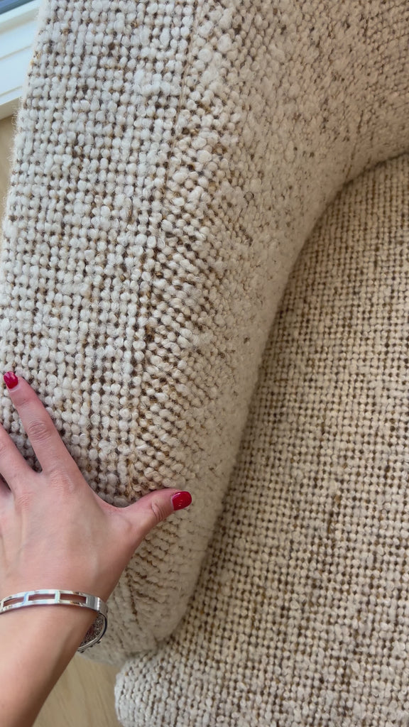 We love the comfortable way your arms just relax on the thoughtful curves of this Theo Club Chair by Verellen furniture.  As shown in our favorite cozy fabric. Amethyst Home provides interior design, new home construction design consulting, vintage area rugs, and lighting in the Seattle metro area.