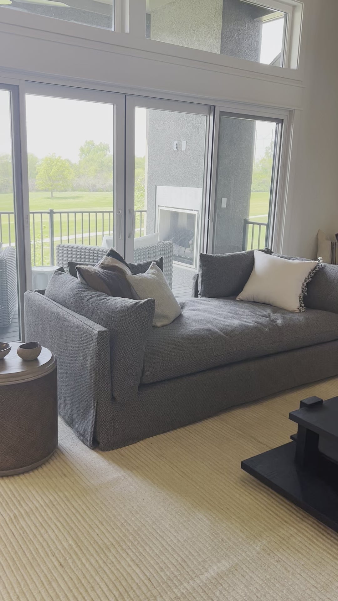 Load video: Habitat Fallon Charcoal Chaise