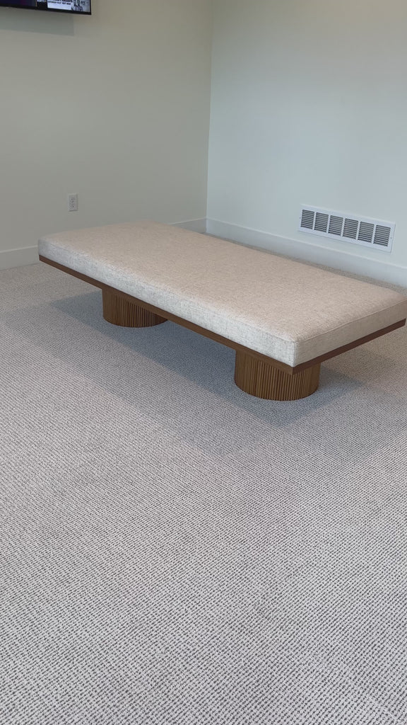 The Simon chaise is beautiful for an everyday retreat.  We have styled this in wellness rooms -- but it would be a perfect divider in a long living room.Overall Dimensions: 30.5"W x 72.75"L x 23.75"H Amethyst Home provides interior design, new home construction design consulting, vintage area rugs, and lighting in the Winter Garden metro area.