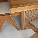 The cane trend moves outdoors. FSC®-certified teak frame is detailed with a rattan-inspired woven panel on the sides for a breezy, crafted minimalism take on the outdoor dining table. Cover or store indoors during inclement weather and when not in use. Our Weatherproof Outdoor Dining Table Cover in size large fits this chair.Overall Dimensions: 90.25"w x 42. Amethyst Home provides interior design, new home construction design consulting, vintage area rugs, and lighting in the Winter Garden metro area.