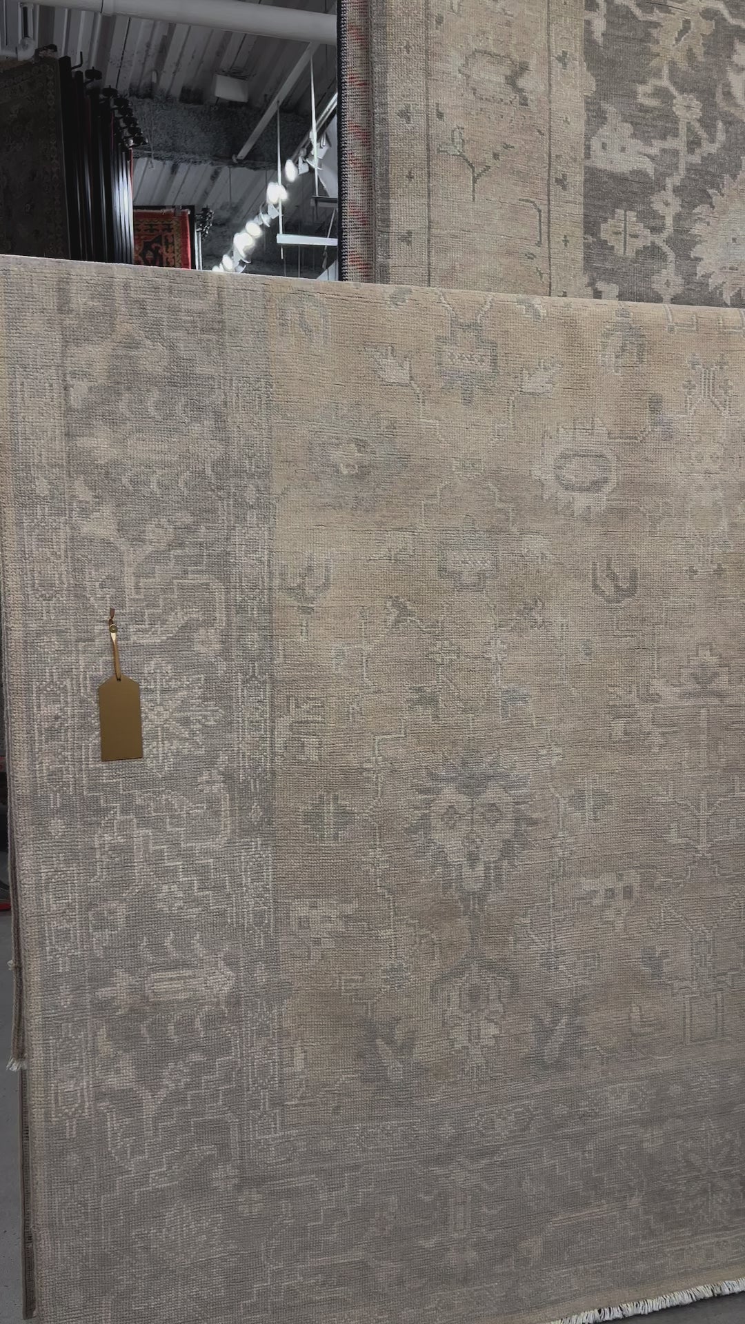 Load video: Eloquent Cream Verity Hand-Knotted Rug