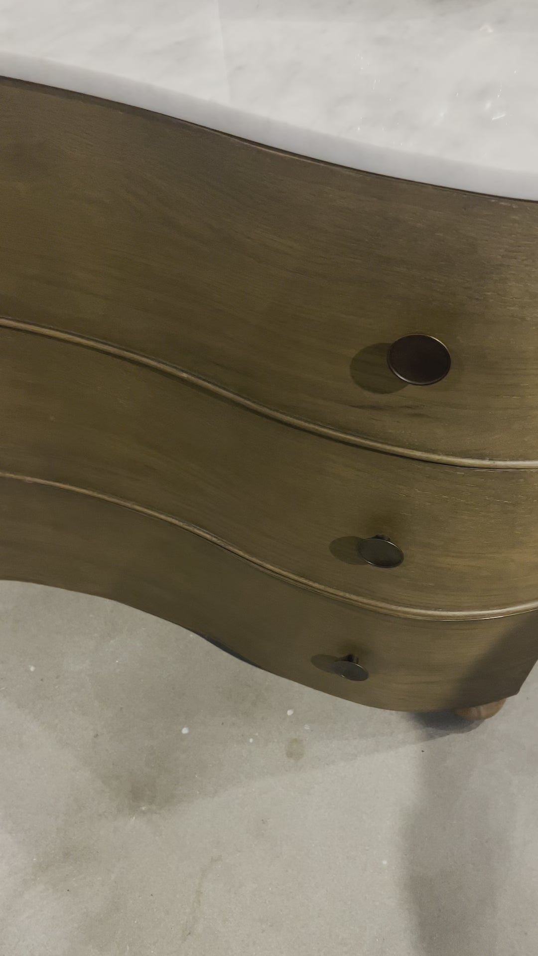 Made from solid oak and finished in a toasted oak, this three-drawer nightstand is inspired by European antiques to bring both style and storage space to the bedroom. Amethyst Home provides interior design, new home construction design consulting, vintage area rugs, and lighting in the Park City metro area.
