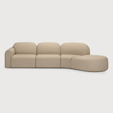 Bulky Almond Semi Circle Right Sofa Set