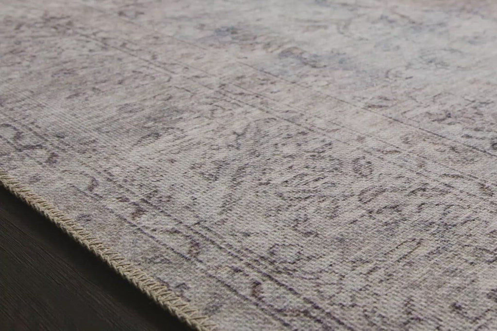 Timeless and classic, the Loren Collection offers vintage hand-knotted looks at an affordable price. Created in Turkey using the most advanced rug-making technology, these printed designs provide a textured effect by portraying every single individual knot on a soft polyester base.  Power Loomed 100% Polyester LQ-04 Silver/Slate
