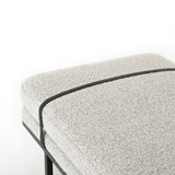 Make a chic statement with the Harris Knoll Domino Accent Bench. Decorative straps of black top-grain leather take chaise-style bench seating to the next level. Airy, elongated legs lend a look of lightness for balance.  Available late September 2020!  Overall Dimensions: 60"w x 26"d x 19.25"h Materials: Solid Parawood