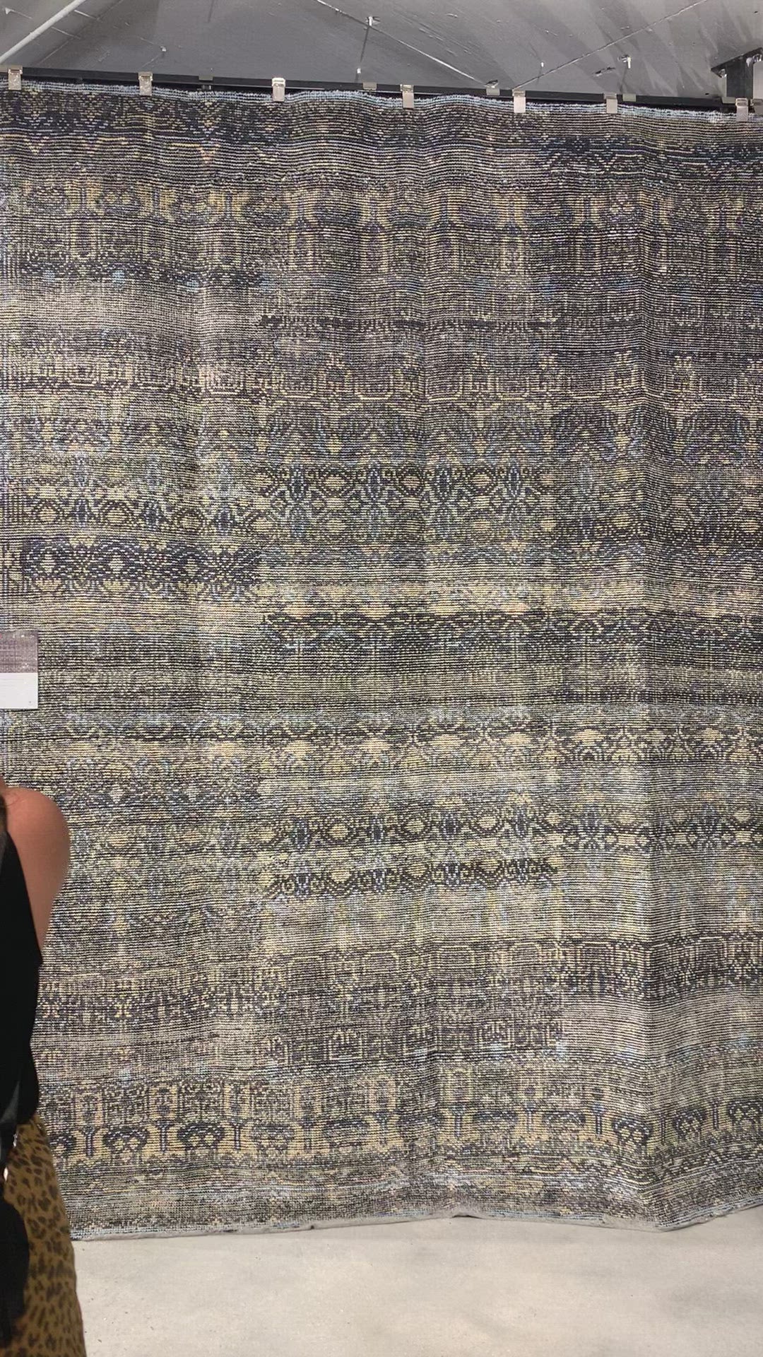 Load video: Hand-knotted in India of 100% wool, the Amara Collection creates a casual yet refined vibe with high-end appeal.  Hand Knotted 100% Wool AMM-03 Charcoal/Lagoon
