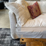 This cozy Havana Sofa from Cisco Brothers is a wonderful addition to any room. The sofa features a gorgeous rounded frame with a slight taper to the front. This was instant swoon when we saw this at market. As shown slipcovered in Mariet White 100% linen fabric.   108"w x 35"d x 30"h  Seat Space: 96"w x 22"d x 20"h